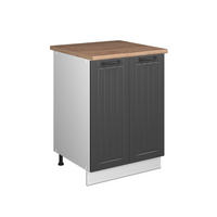 SPÜLENUNTERSCHRANK Fame-Line, Dunkelgrau/Weiß, 60 cm - Dunkelgrau/Weiß, Holzwerkstoff (60/82/60cm) - Vicco