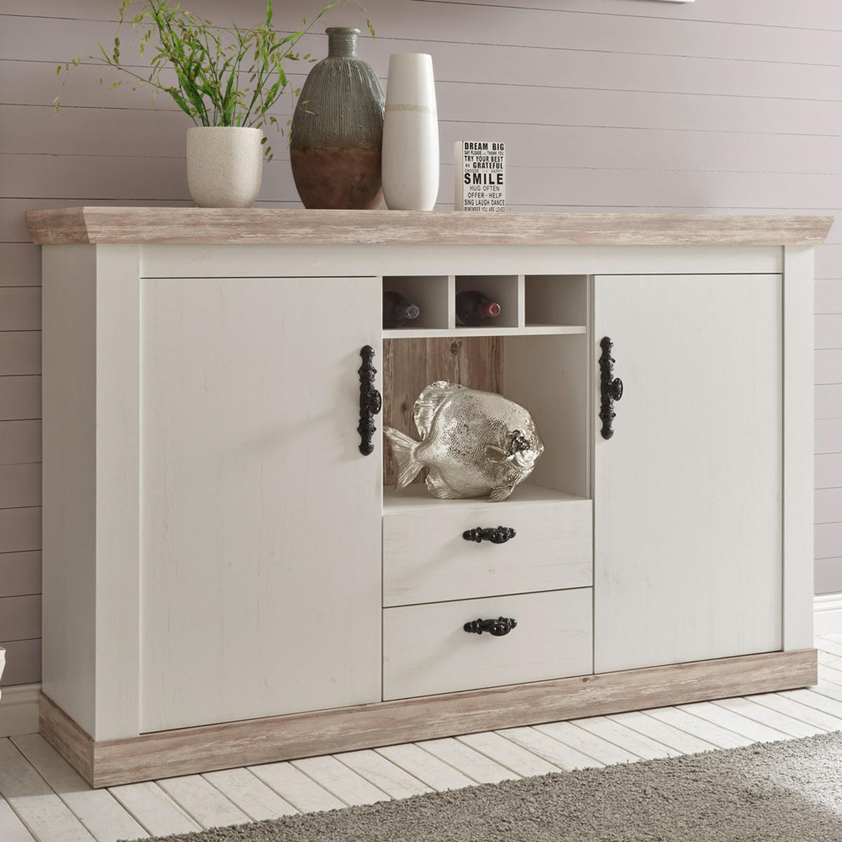 SIDEBOARD Ferna-61 - Weiß, Holzwerkstoff (168/104/44cm) - Lomado