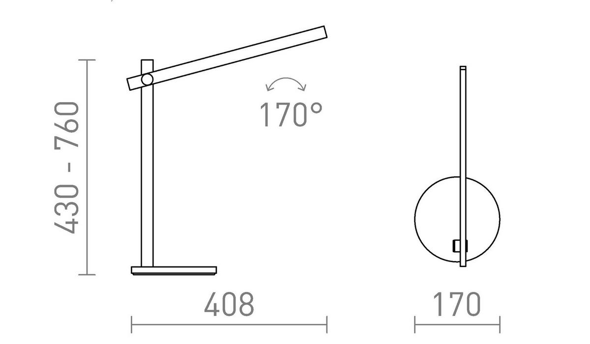DECKENLEUCHTE ROD DIMM Schwarz 5 W - Schwarz, Metall (37.5/17/54cm) - Rendl