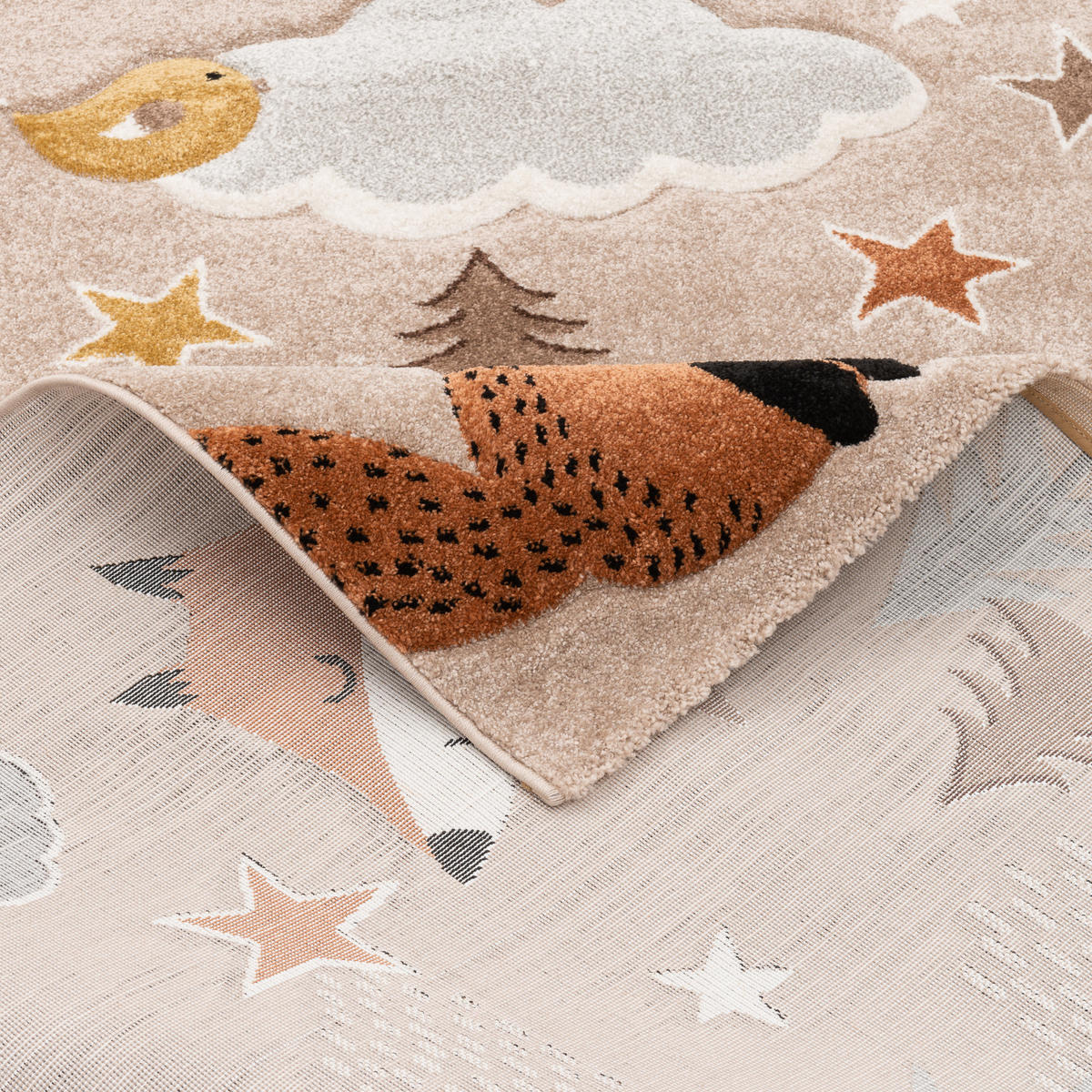 KINDER TEPPICH MAUI KIDS FUCHS UND BÄR - Braun, Textil (80/150cm) - Pergamon