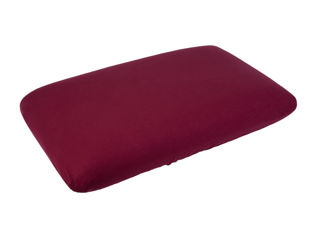 NACKENKISSEN-SPANNBEZUG BasicSoft Baumwoll-Jersey mit Elasthan rhododendron-rot 40/70 cm - Weinrot, Textil (40/70cm) - beties Heimtextil