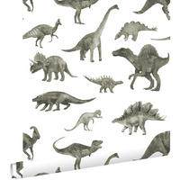 TAPETE Dinosaurier 50 x 900 cm - Grün, Papier (50/0.1cm) - ESTAhome
