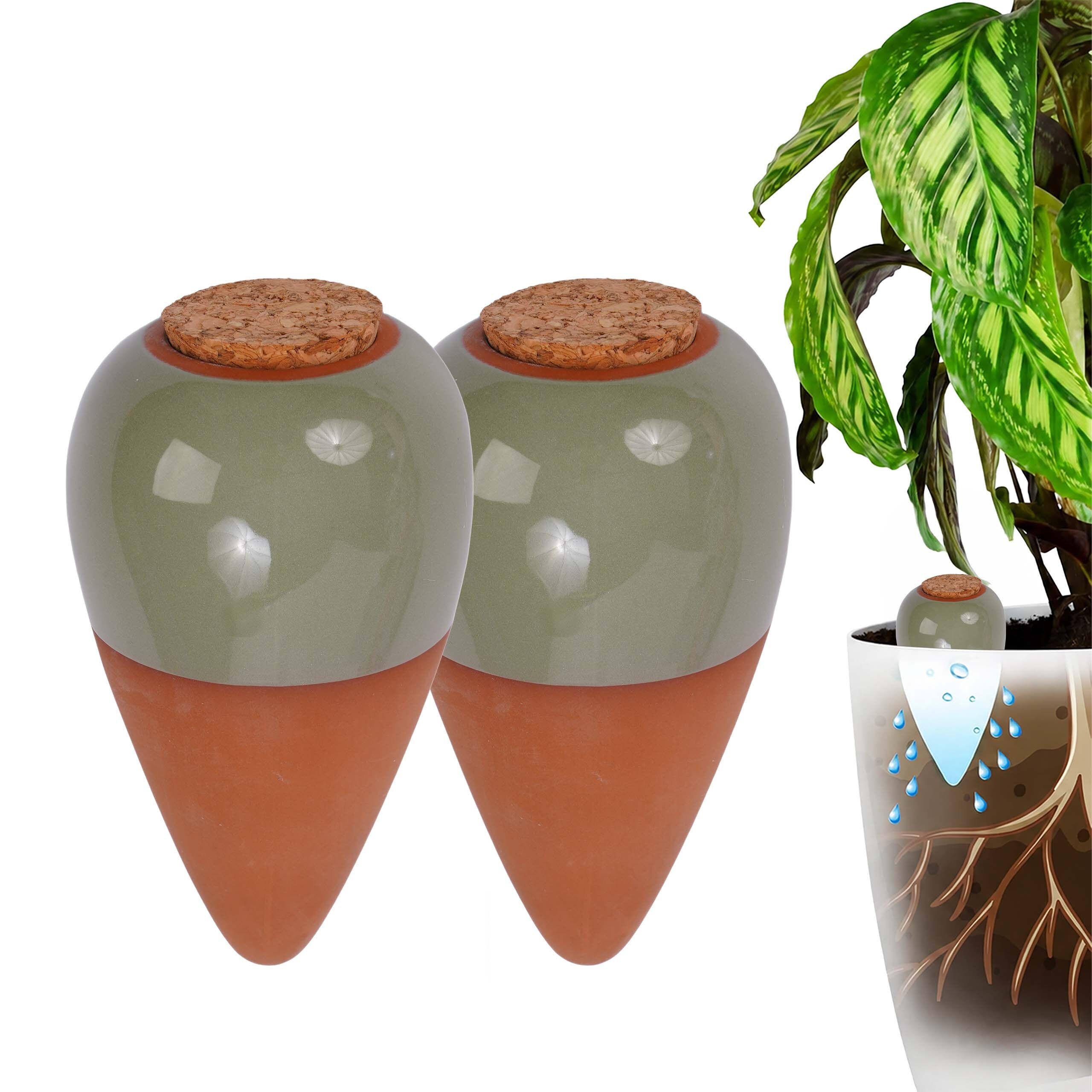 ZAVLAŽOVAČ Šalvějová 2ks-sada - různobarevná, přírodní materiály/keramika (8/16/8cm) - Relaxdays