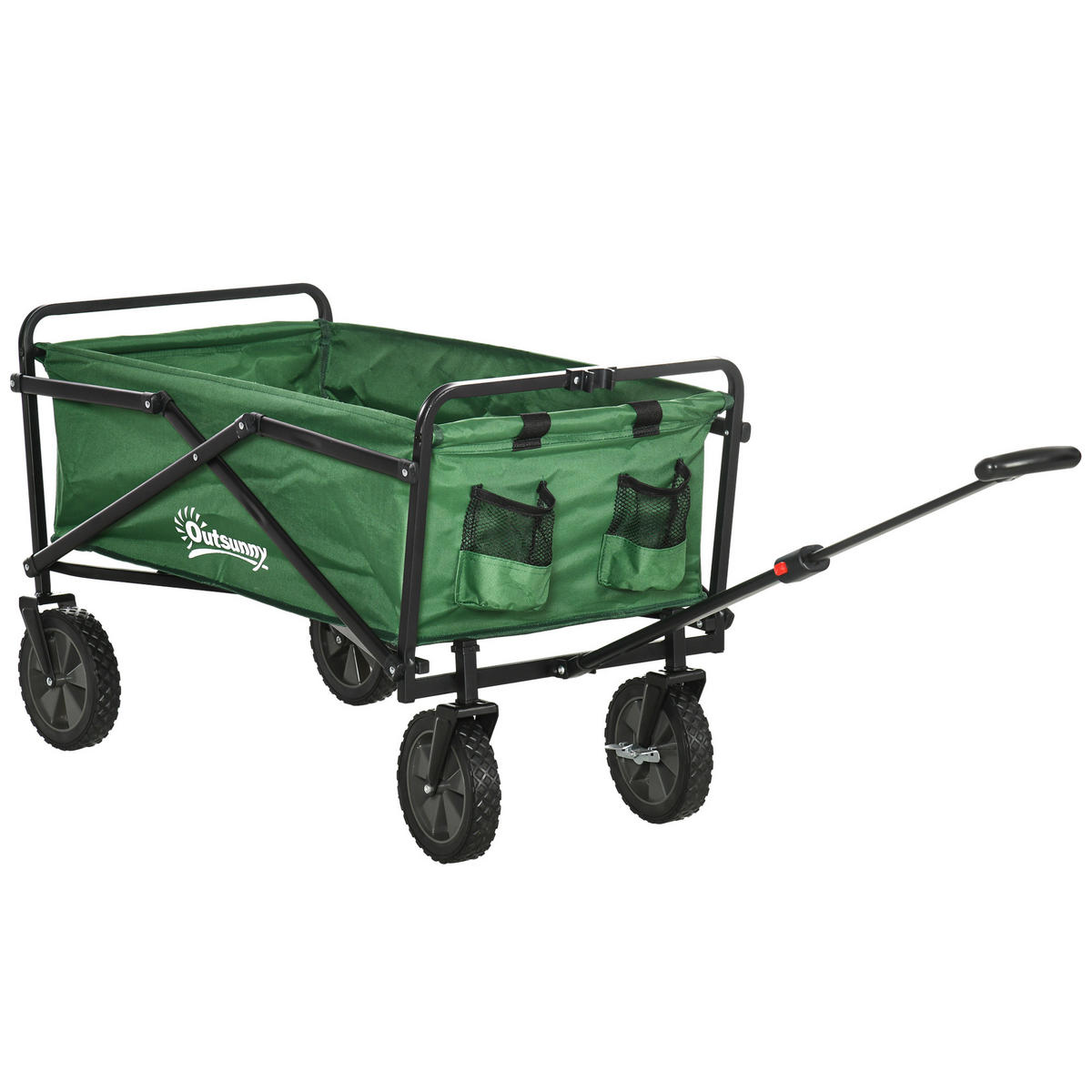 GARTENWAGEN DE-18772 klappbar mit 40 kg Tragfähigkeit Dunkelgrün - Dunkelgrün, Metall (50/99/83cm) - ComfortXL