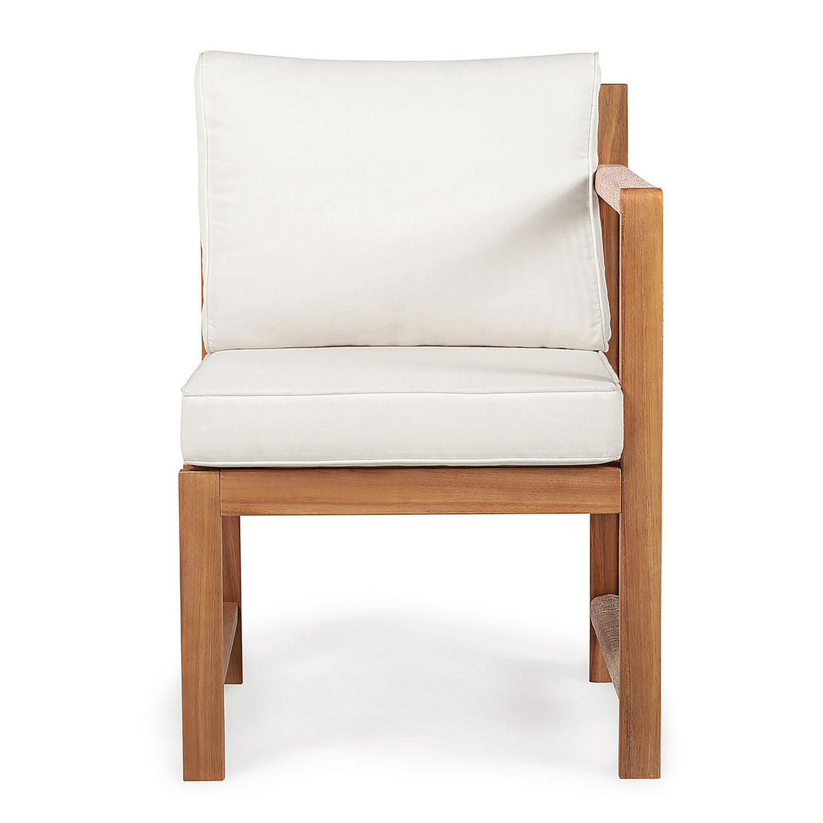 DINING-LOUNGESET - 5-teilig - Akazie massiv / Polyester - Braun / Beige - Beige/Braun, Holz/Textil - home24