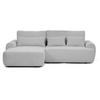 ECKSCHLAFSOFA Oliver im Bouclé-Gewebe, Hellgrau, links - Hellgrau/Schwarz, Textil (266/160cm) - Beautysofa