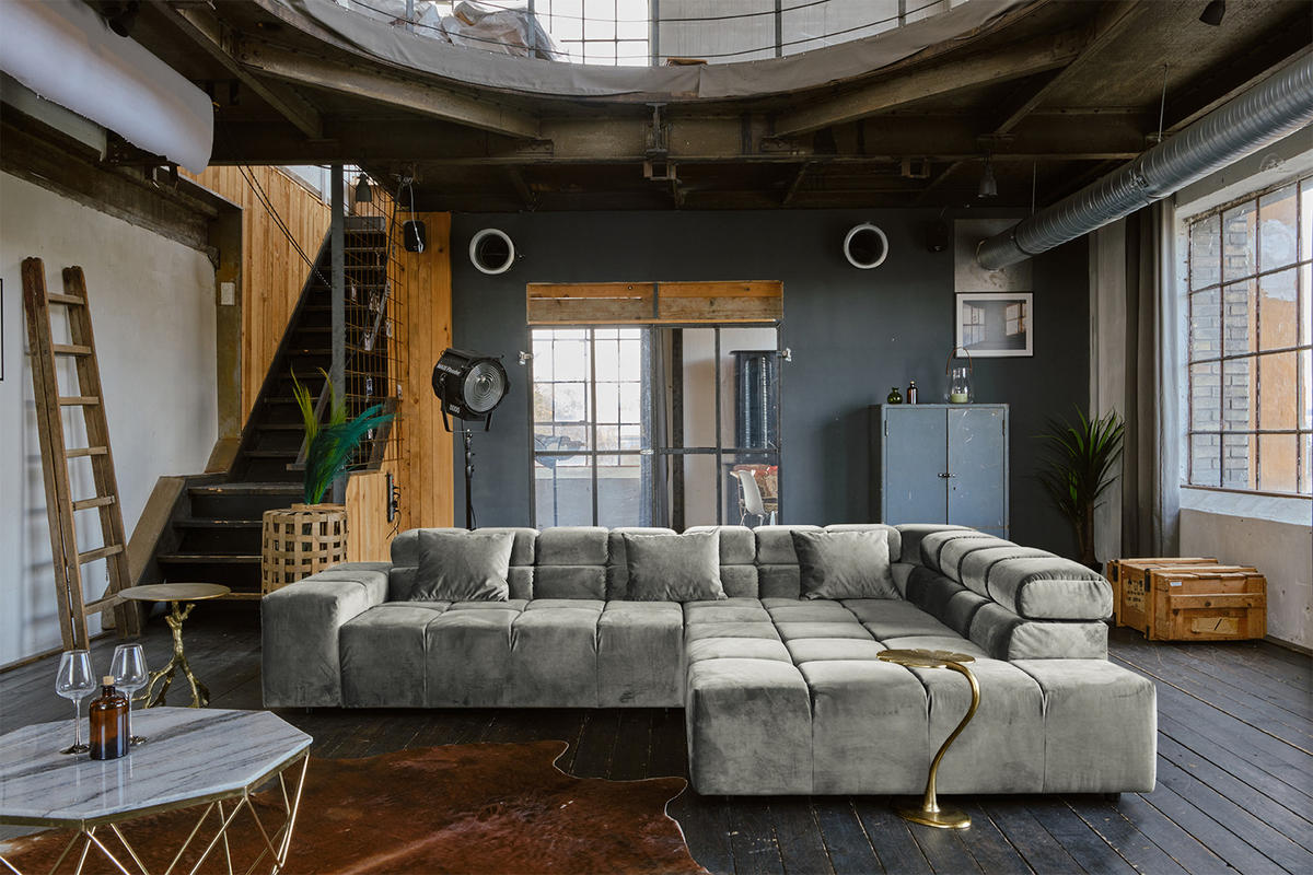 ECKSOFA MIT MOTORISCHEM SITZVORZUG NEVADA Silber Velvet - Silberfarben/Schwarz, Textil (319/215cm) - KAWOLA