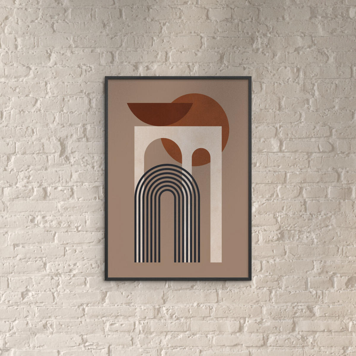 POSTER mit Rahmen Victor Costa - Geometric Composition No.3 - Schwarz/Braun, Holz/Papier (30/40cm) - Poster&Frame