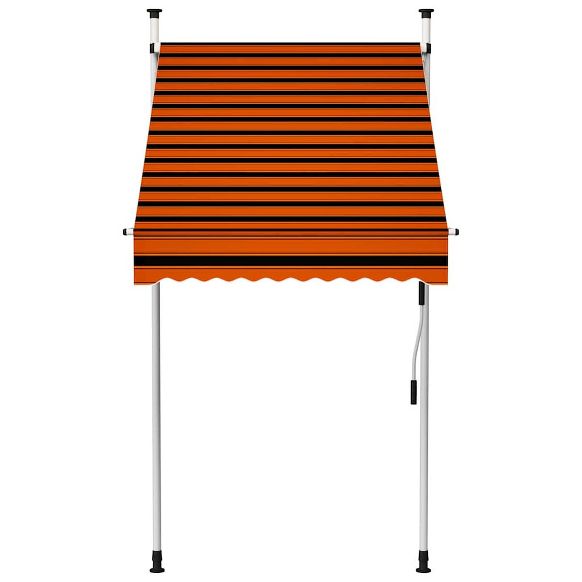 EINZIEHBARE Markise Handbetrieben 100 cm Orange und Braun - Multicolor, Textil (100/1/1cm) - furnicato