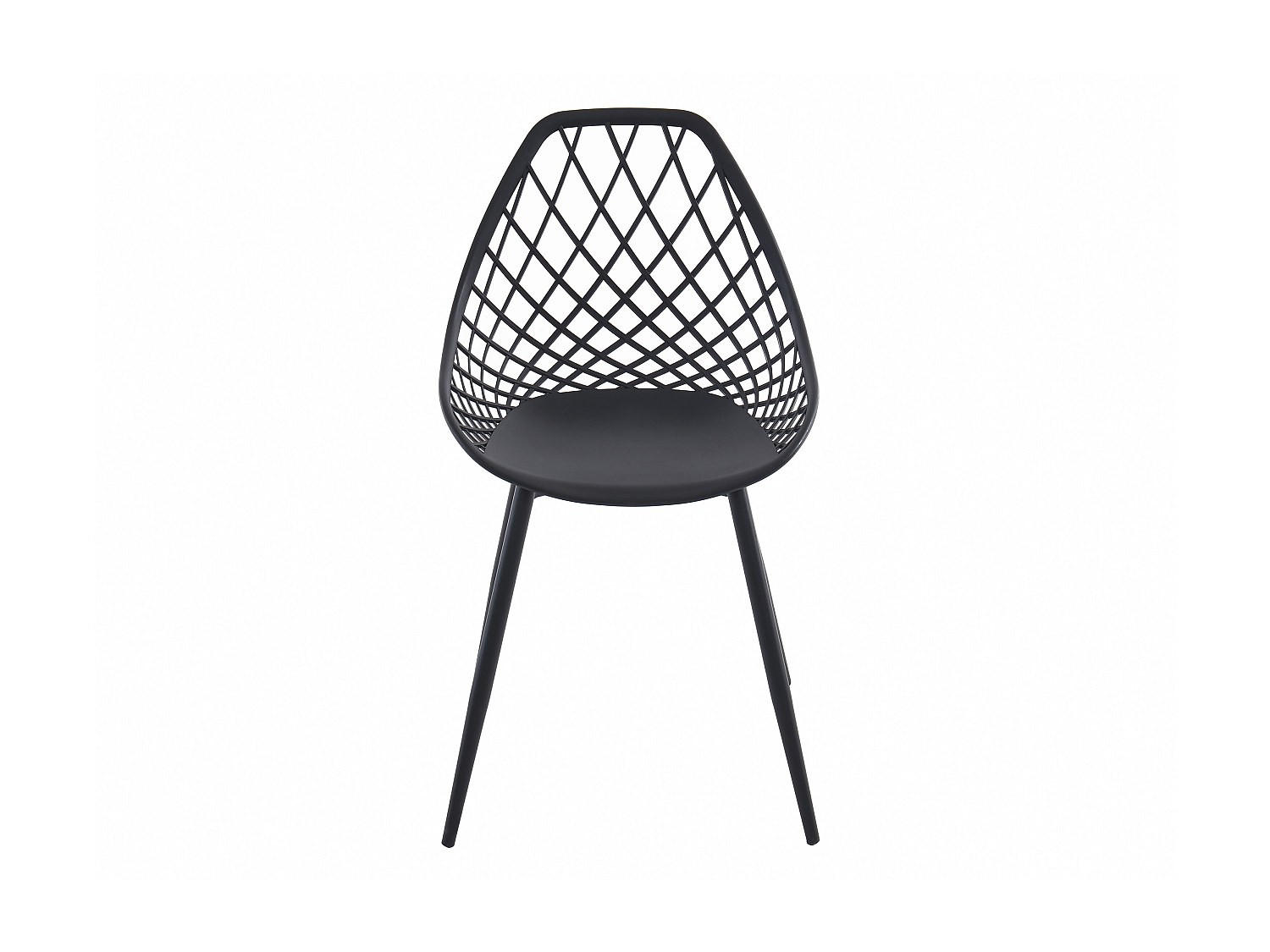 GARTENSTUHL - 54.5 cmcm x 49 cmcm - Metall - Schwarz - MALAGA - Schwarz, Metall (54.5/84/49cm) - Vente-Unique