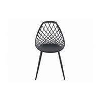 GARTENSTUHL - 54.5 cm x 49 cm - Metall - Schwarz - MALAGA - Schwarz, Metall (54.5/84/49cm) - Vente-Unique