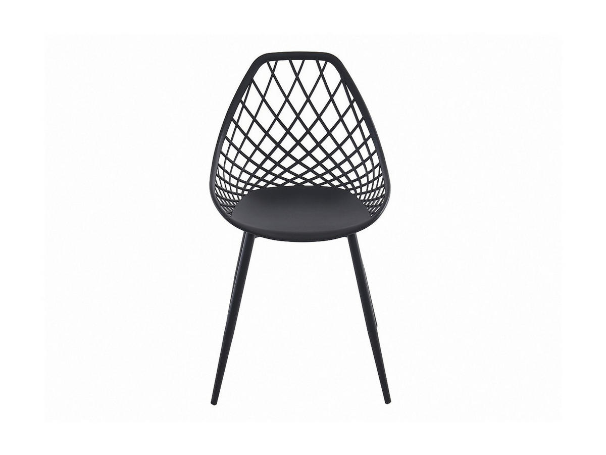 GARTENSTUHL - 54.5cm x 49cm - Polypropylen - schwarz - MALAGA - Schwarz, Metall (54.5/84/49cm) - Vente-Unique