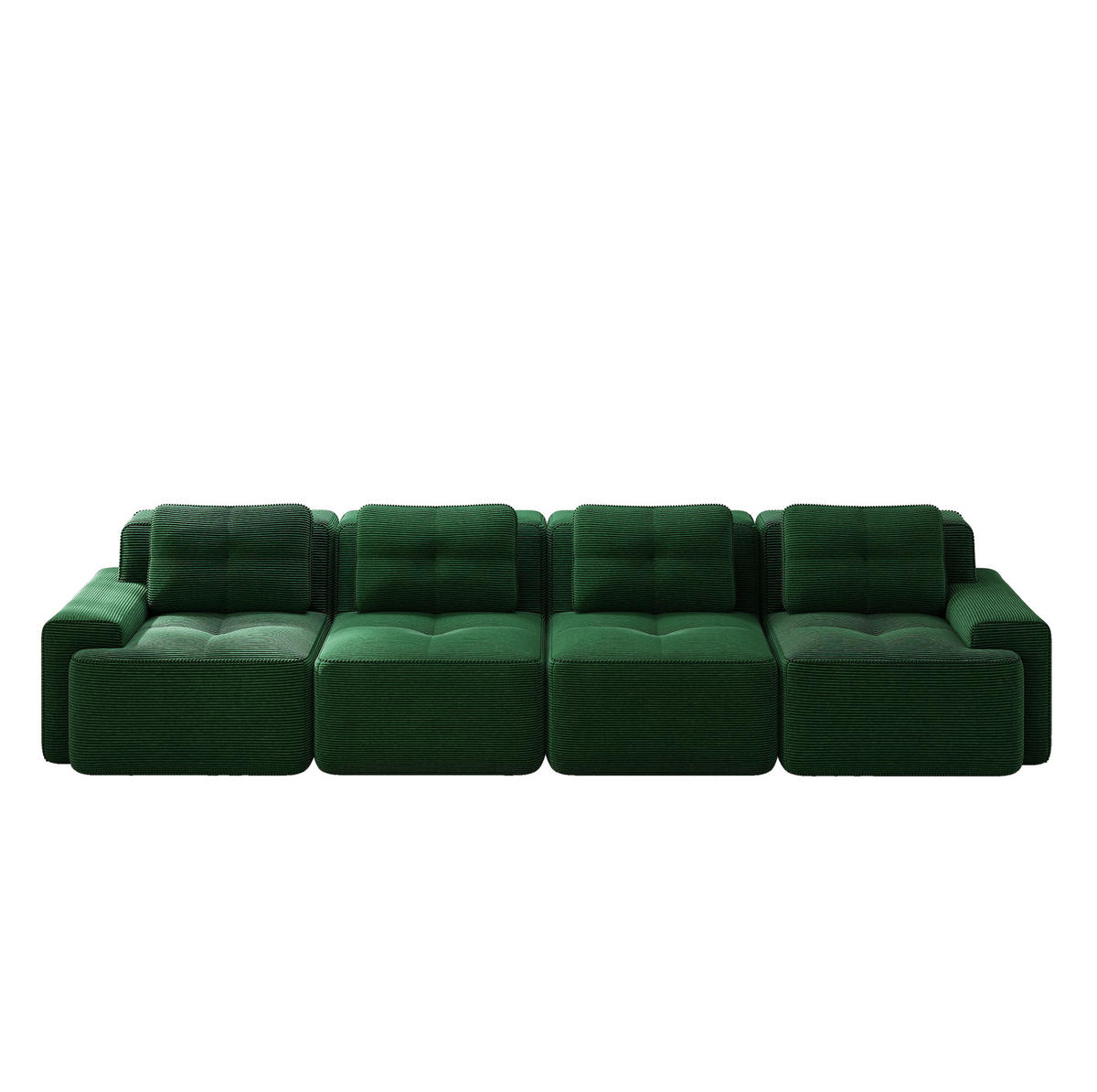 SOFA modular mit Tiefsitz 74 cm Cord Green - Grün, Kunststoff (104/69/382cm) - Meubliv