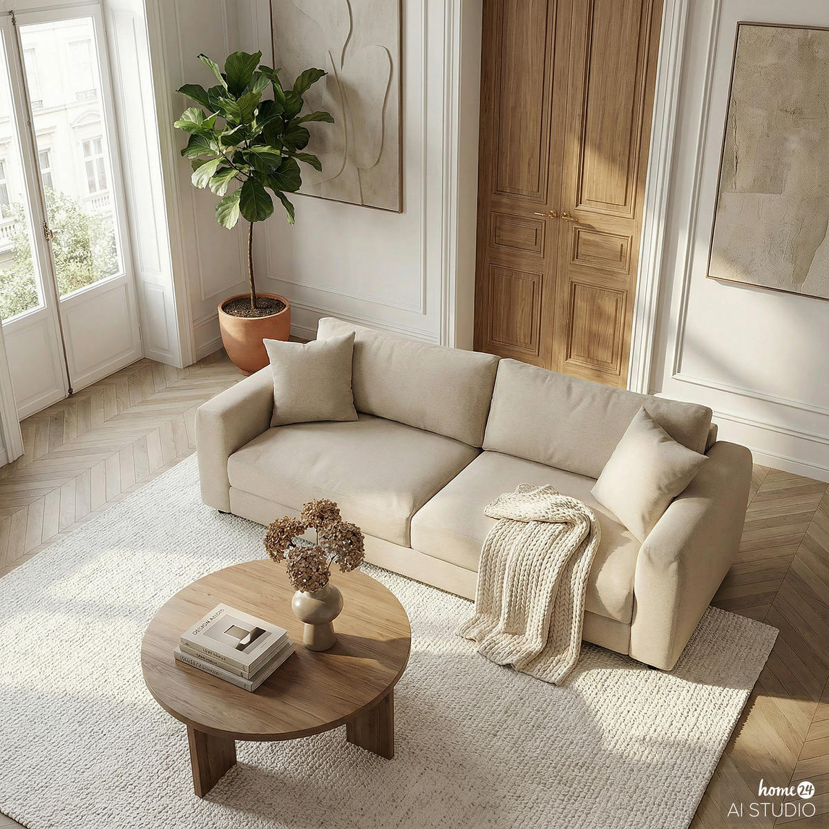 3-SITZER SOFA - Beige/Schwarz, Kunststoff/Textil (238/79/106cm) - home24