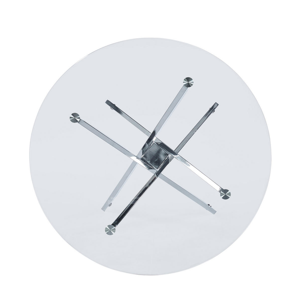 ESSTISCH 80/80/75 cm silber aus Glas und Metall mit pflegeleichter Tischplatte - Silberfarben, Metall (80/80/75cm) - OKWISH