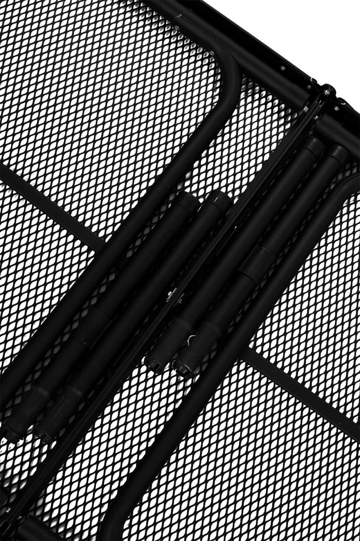 CAMPINGTISCH aus Aluminiumlegierung Eisen in Schwarz klappbarer Rechteckig Gitter-Tischplatte Felsenfeste Stabilität 90 cm B x 60 cm T x 42/66 cm H - Schwarz, Metall (60/90/42cm) - Livingandhome