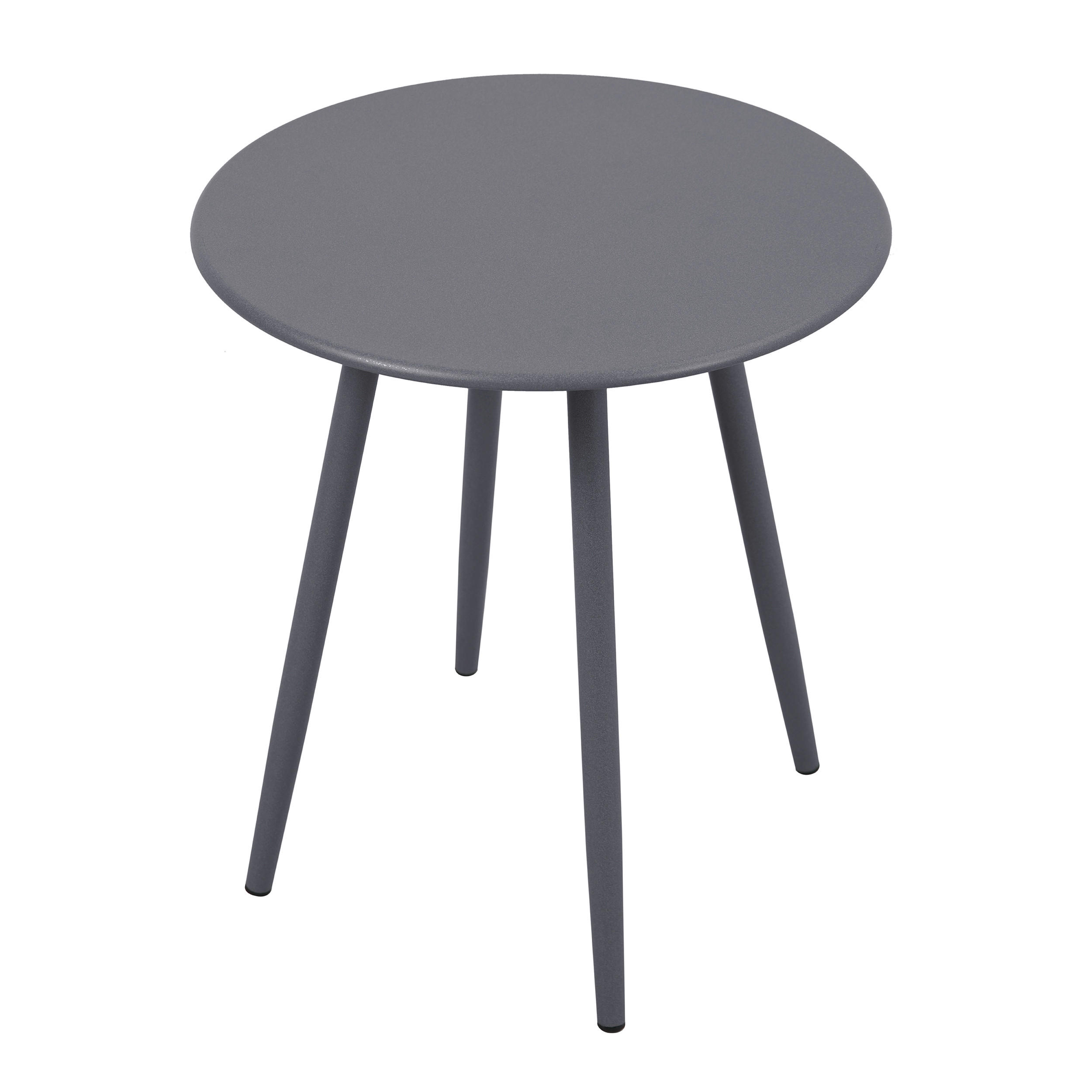 BEISTELLTISCH Blackburn - Bistrotisch aus Stahl rund, Oberfläche hellgrau pulverbeschichtet. BxTxH: 45x45x50 cm - Grau, Metall (45/45/50cm) - TPFGarden