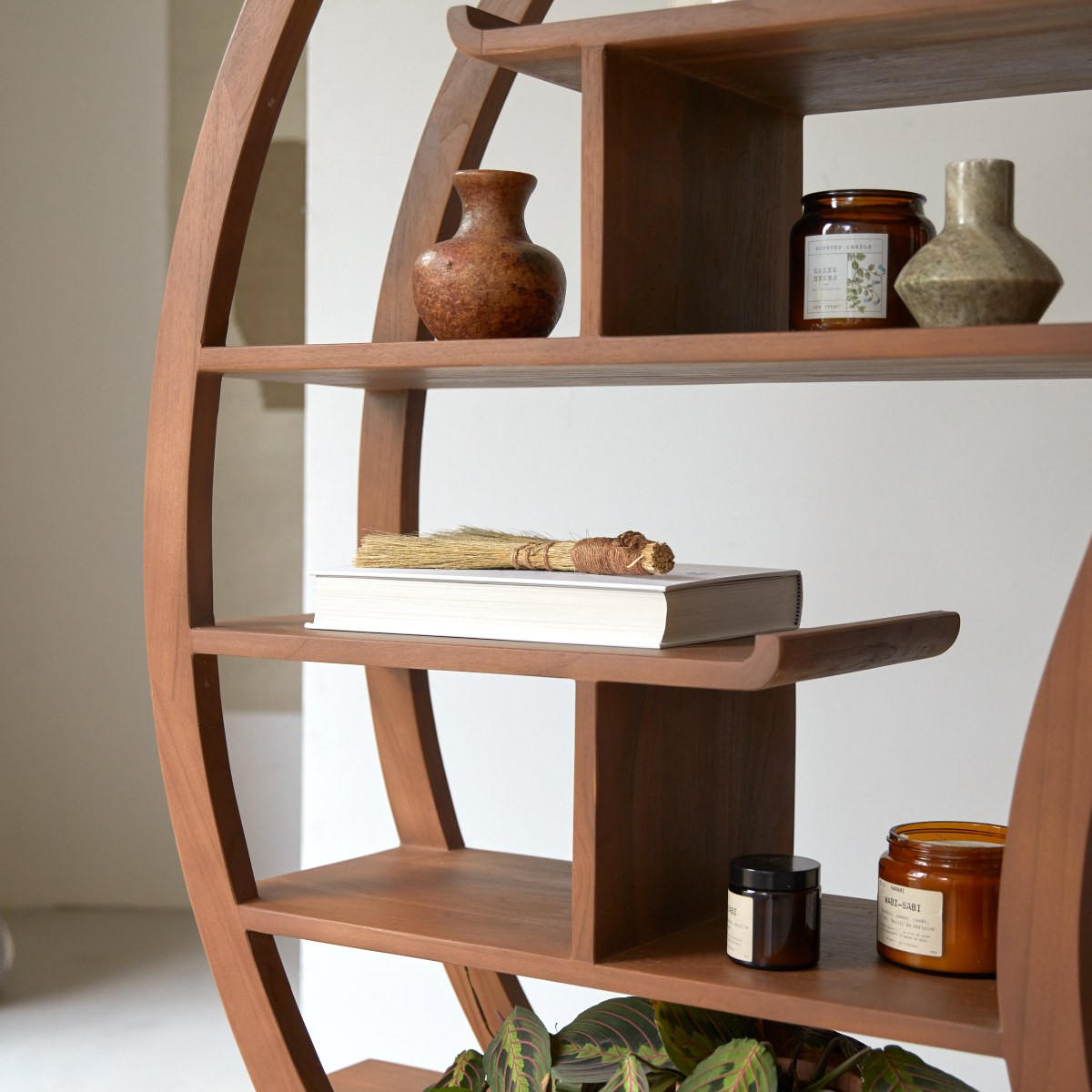 BÜCHERREGAL Ying Yang Natur aus Teak - Naturfarben, Holz (155/155/30cm) - Tikamoon
