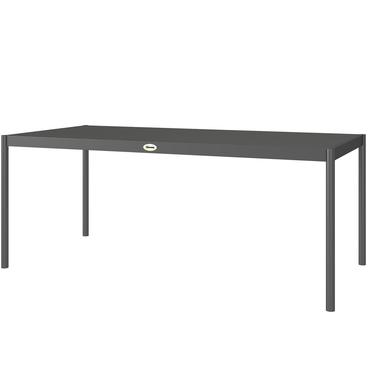 GARTENTISCH DE-14148 rechteckig 186x90 cm, für 8 Personen Dunkelgrau - Dunkelgrau, Metall (186/90/74cm) - ComfortXL