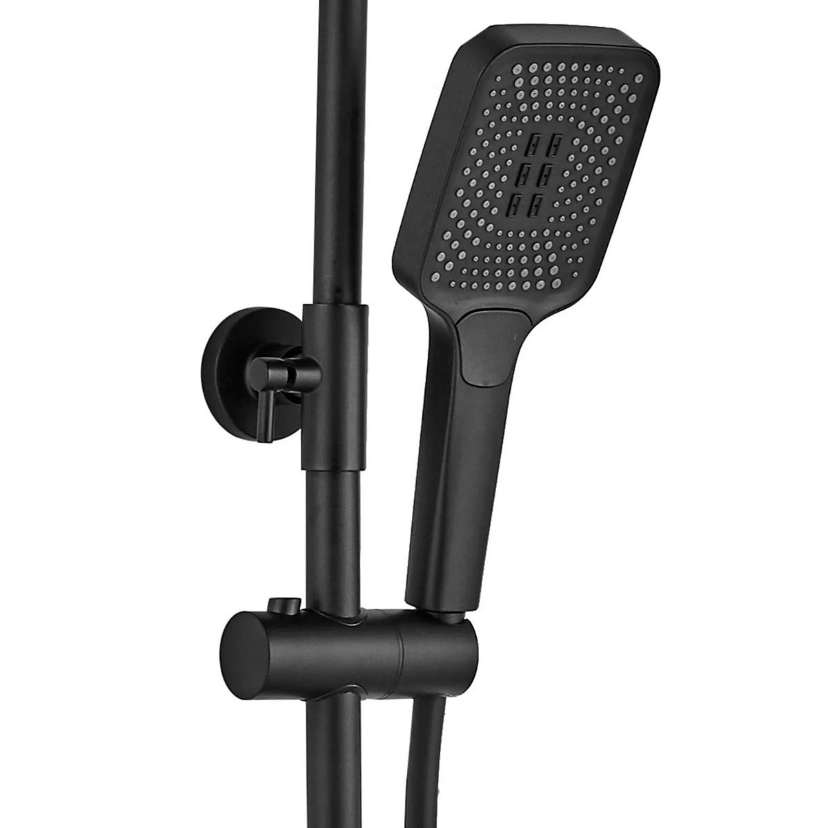 DUSCHGARNITUR Rea Helix Black - Schwarz, Metall (30/114.5/38cm) - REA