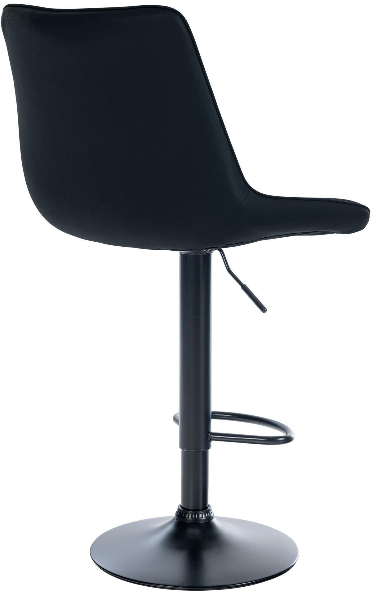 BARHOCKER 2er Set Lederlook schwarz - Schwarz, Textil/Metall (49.5/91/50cm) - CLP