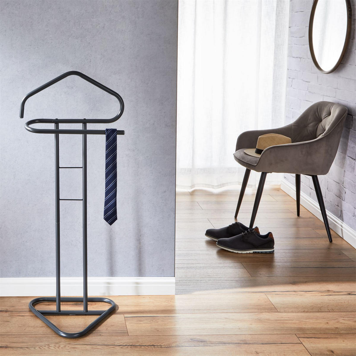 HERRENDIENER CAMILO - Grau, Metall (45/107/36cm) - IDIMEX