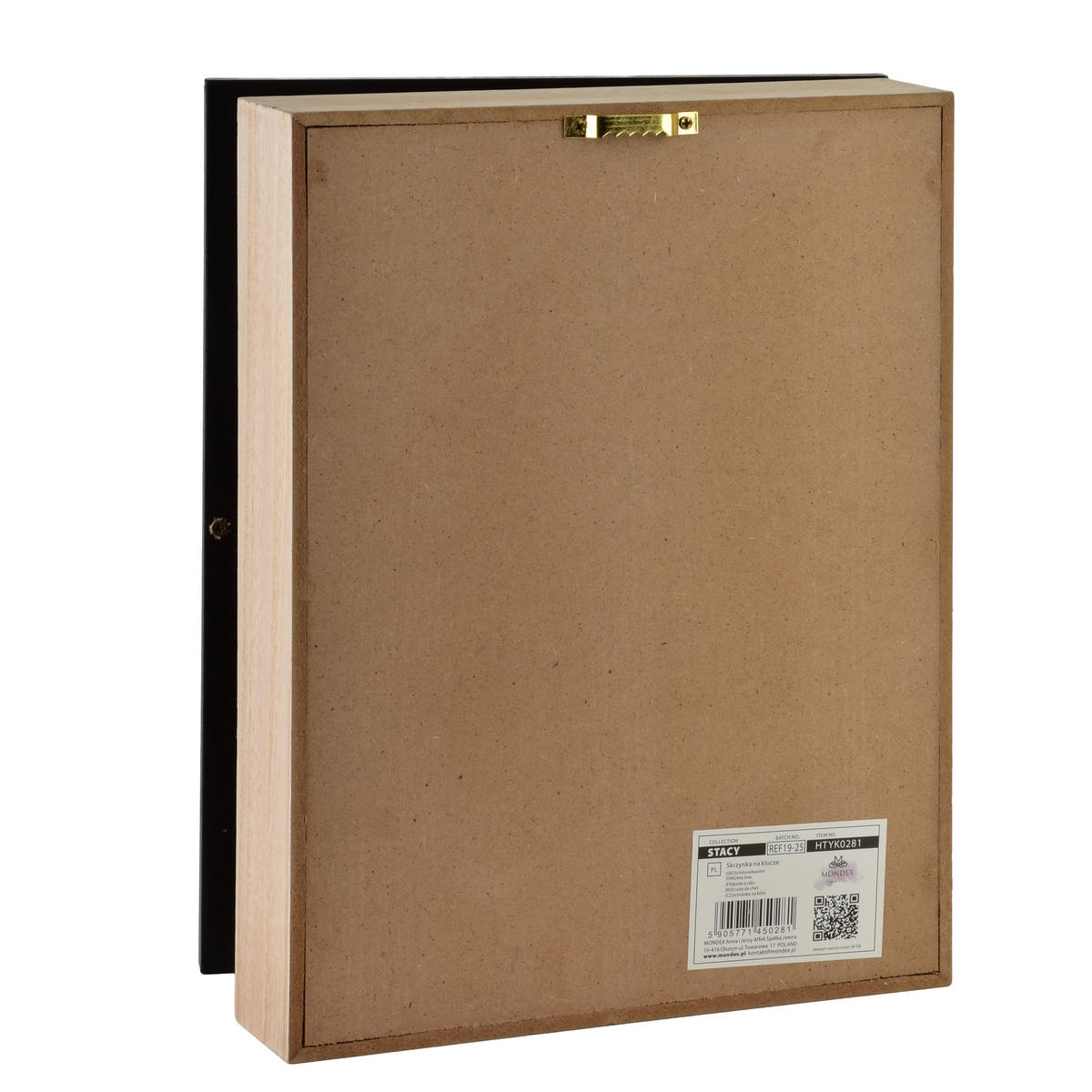 SCHLÜSSELKASTEN Stacy Schwarz 26x20x5,5 cm Holz - Schwarz, Holz (5.5/20/26cm) - Mondex