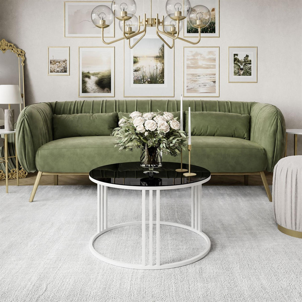 COUCHTISCH LORI GLASS - Weiß, Glas (70/70/47cm) - Lookway