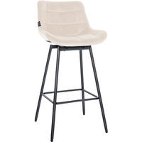 BARHOCKER Samt creme - Creme/Schwarz, Textil/Metall (49/105/56cm) - CLP