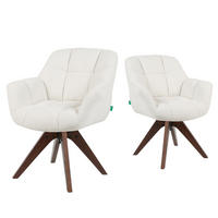 DREHSTUHL Mika-Nele 2er-Set - Nussbaumfarben/Creme, Eichenholz/Holz (65/81/66cm) - DUBI Möbel