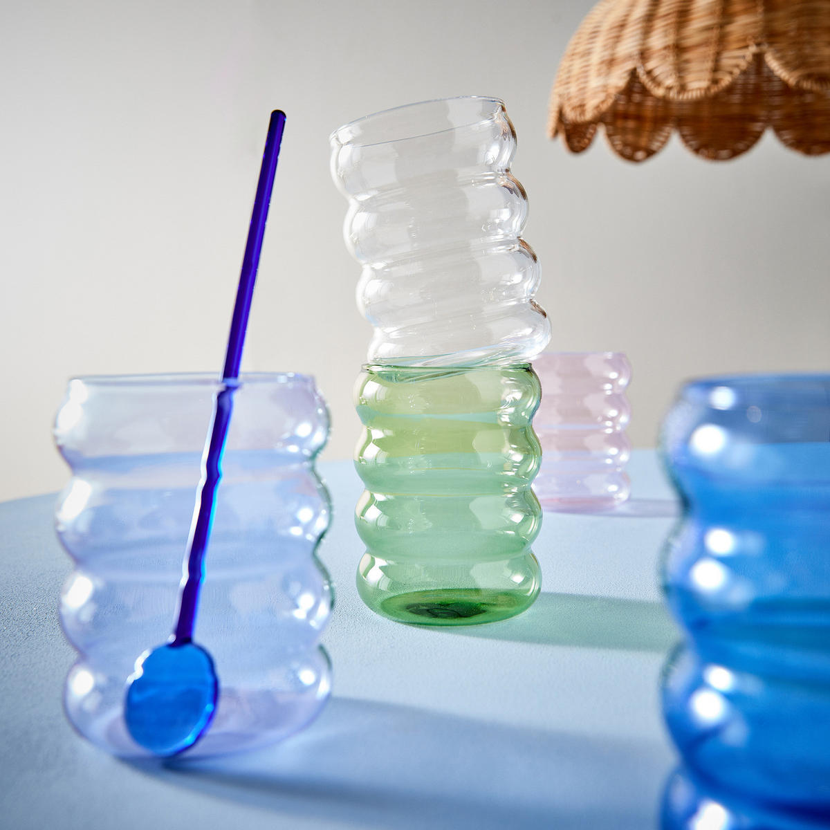 TRINKGLAS (6er Set) Hoop - Pink, Glas (0.35L) - Butlers