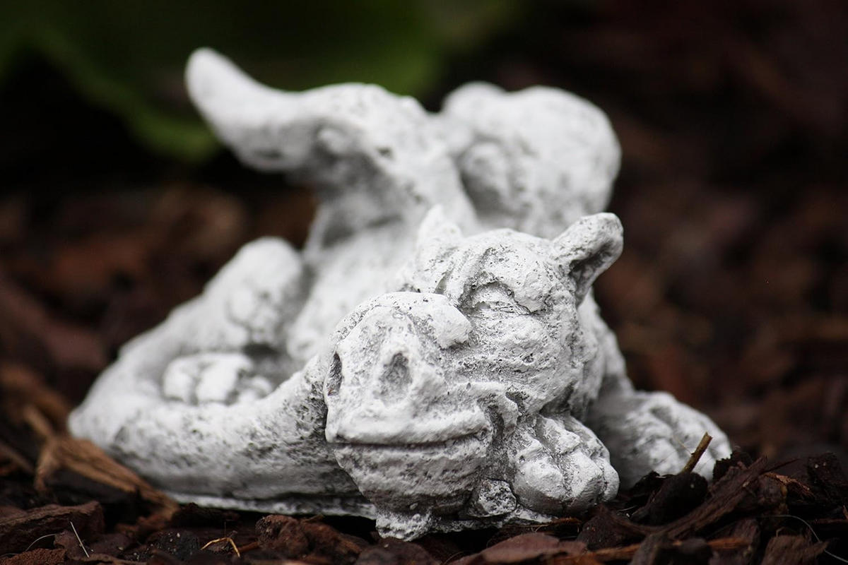 STEINFIGUR Mini Drache frostfest Steinguss - Grau, Stein (9/7/7cm) - stoneandstyle