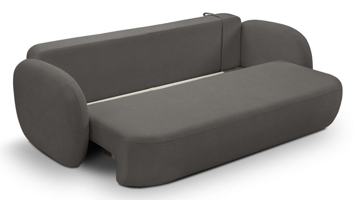 SCHLAFSOFA LIO, Sofa mit Schlaffunktion und Bettkasten, Farbe: Grau, Velourstoff - Grau, Textil (238/86/101cm) - Sepro Meble