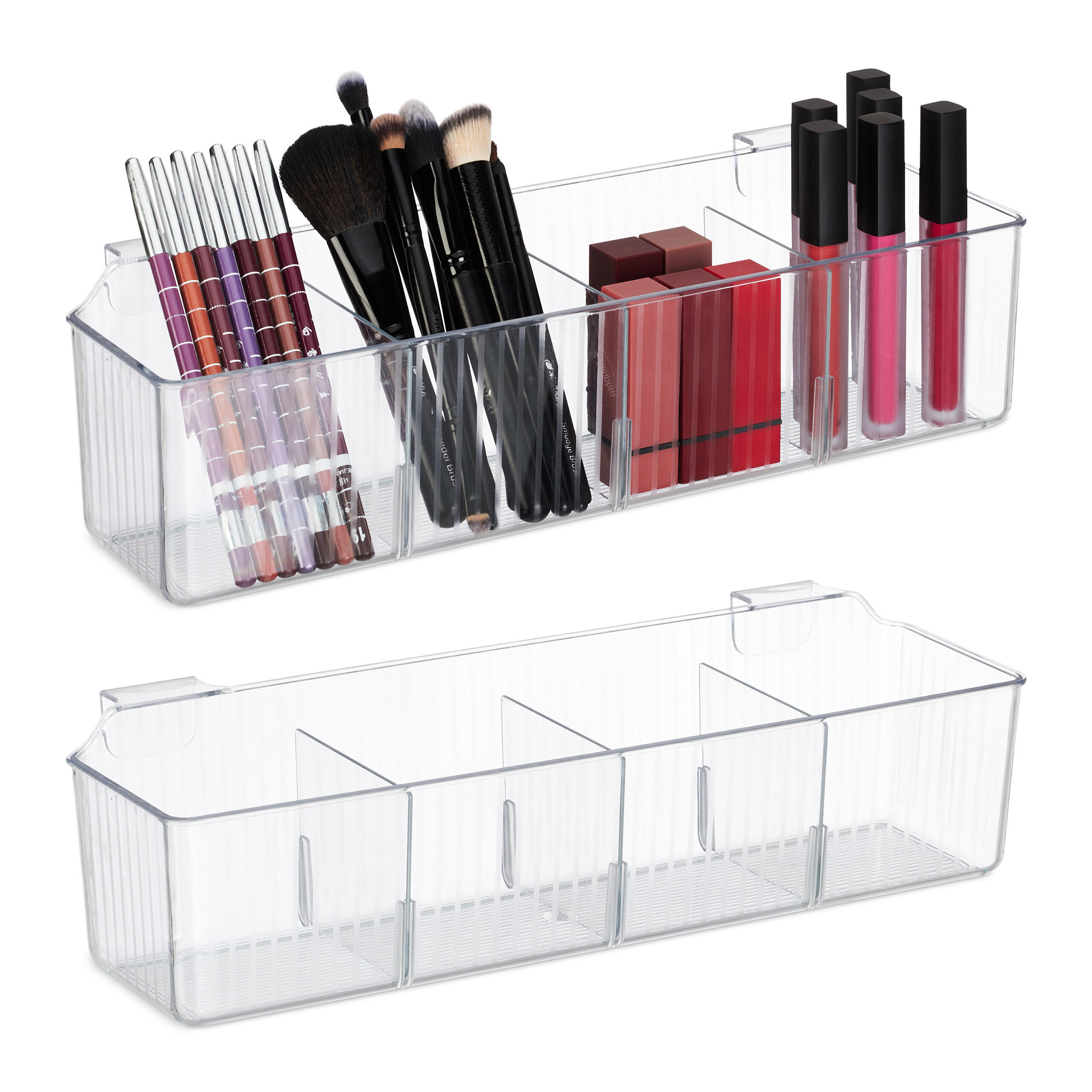 2XSCHRANKTÜR-ORGANIZER - Transparent, Kunststoff (12.5/38/10cm) - Relaxdays