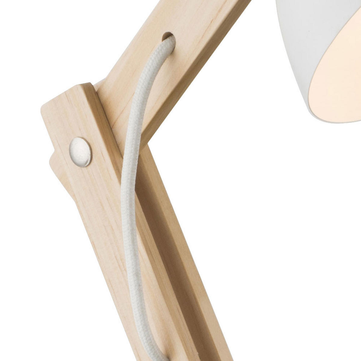 TISCHLEUCHTE Holz Weiß natur - Weiß, Holz (31/16/42.5cm) - Globo Lighting