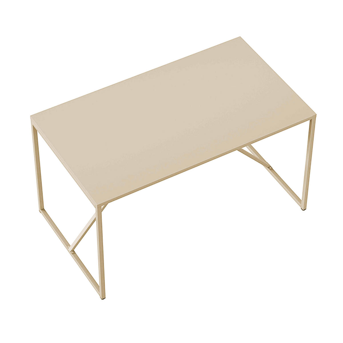 ESSTISCH, Ekru - Weiß, Metall (120/80/78cm) - Oviala