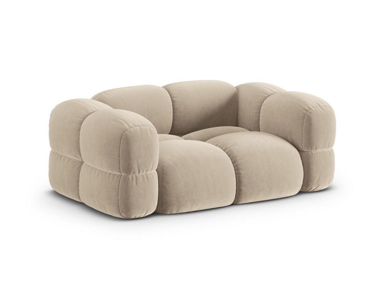 SOFA Loretto aus Samt leichtes beige 2 Sitzplätze - Creme, Textil (100/68/180cm) - Cosmopolitan Design