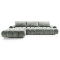 ECKSOFA 340 cm Valerio II, Schlaffunktion, Bettkasten, Links, Hellgrau - Hellgrau, Holz (340/177cm) - Emporius