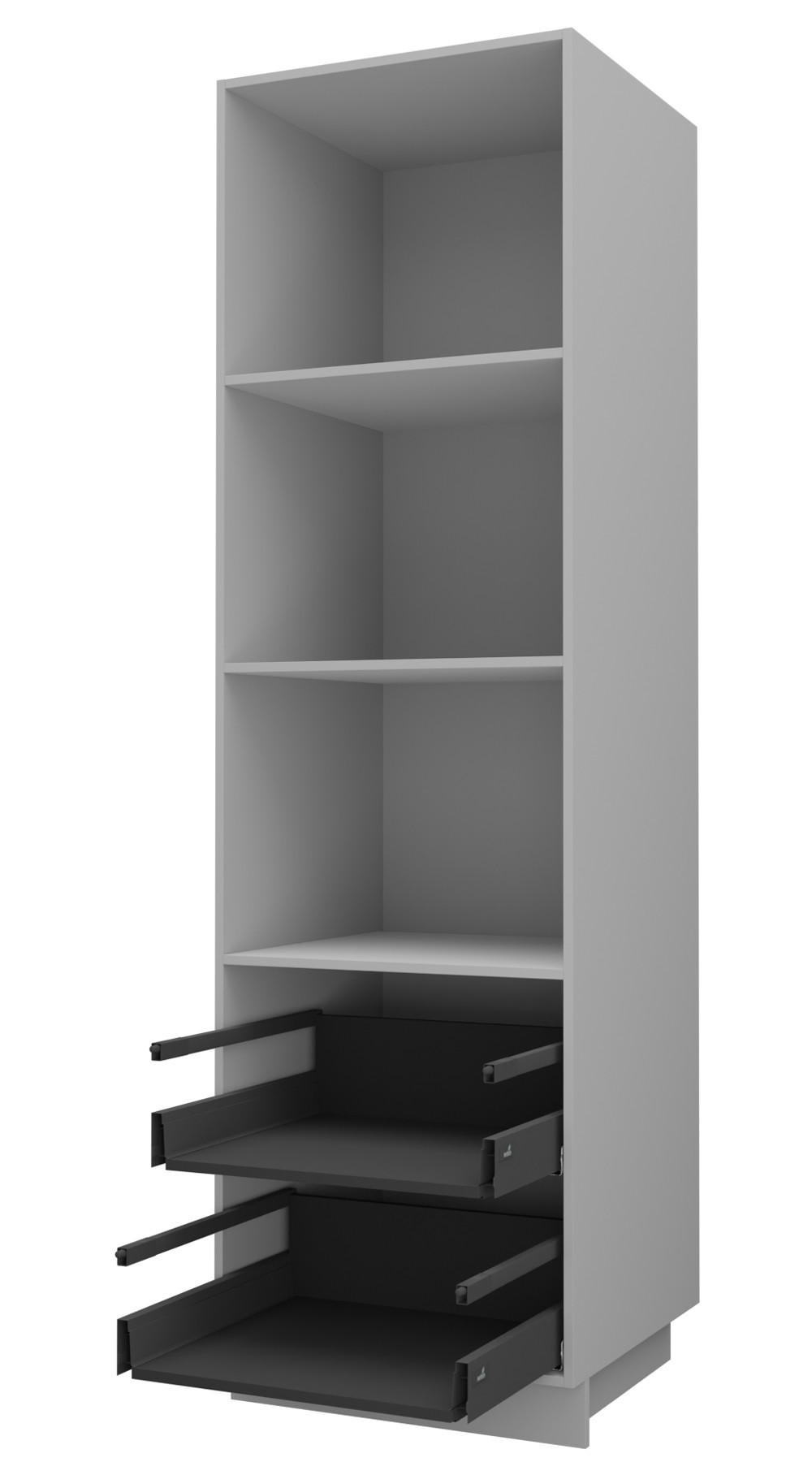 BACKOFEN-HOCHSCHRANK Kvantum D14/RU/2A/356 Beige Matt / Grau Matt 60 / 59 / 207cm - Beige/Grau, Holz/Holzwerkstoff (60/207/59cm) - Feldmann-Wohnen