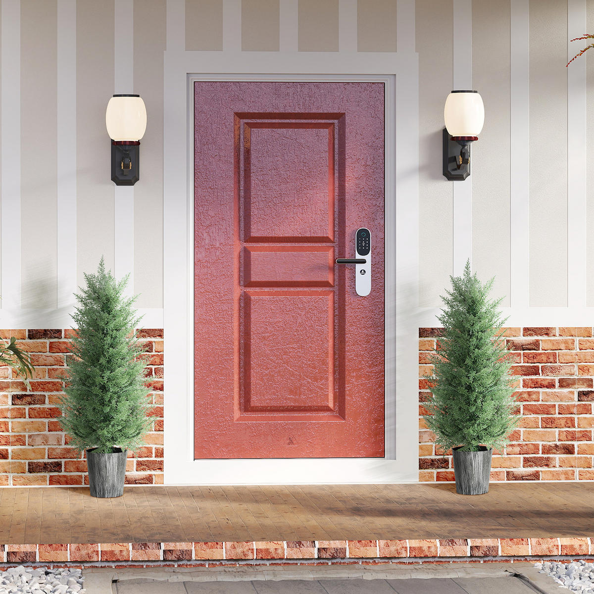 KUNSTPFLANZE Kunststoff Metall Grün 2er Set - Schwarz/Grün, Kunststoff/Metall (90cm) - HOMCOM