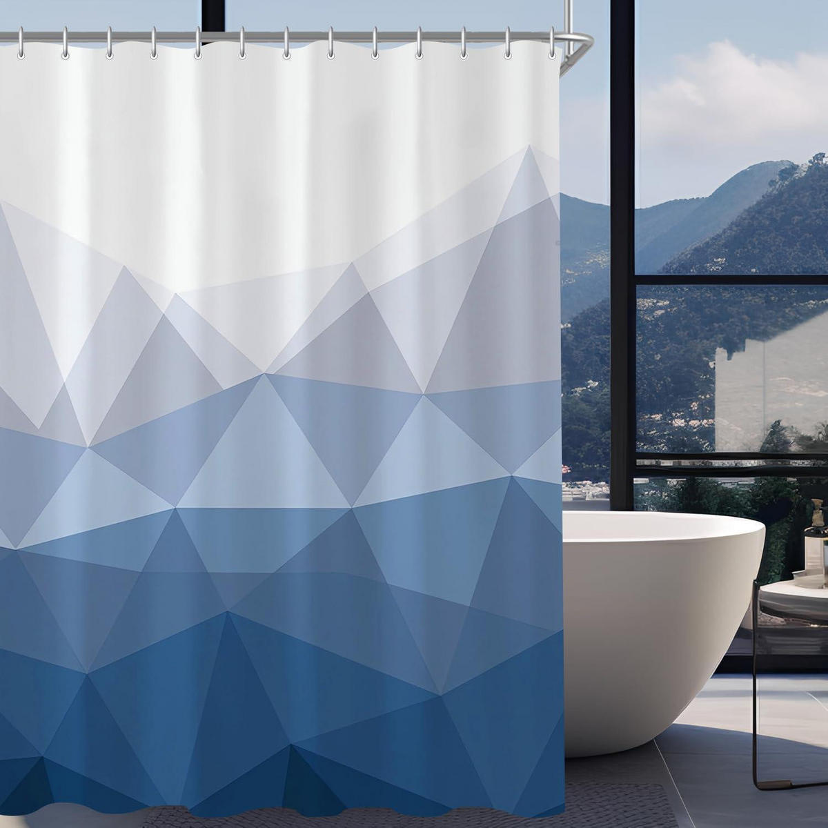 DUSCHVORHANG Geometrischer Verlauf 200 x 200 cm - Multicolor, Textil (200/200cm)