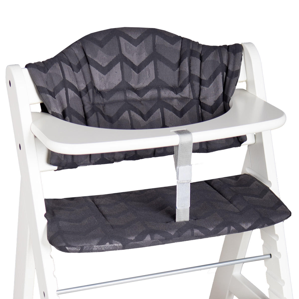 KINDERSTUHLPOLSTER Hochstuhl Sitzkissen Set für Hauck Alpha - Anthrazit, Textil (27/7/38cm) - Hoppediz