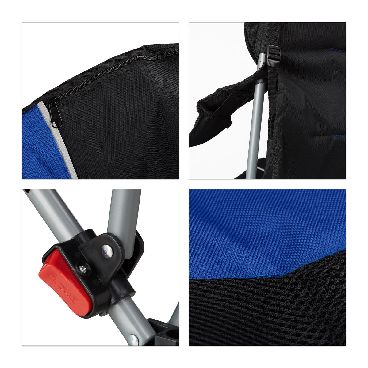 CAMPINGSTUHL - Multicolor, Textil/Metall (90/108/72cm) - Relaxdays