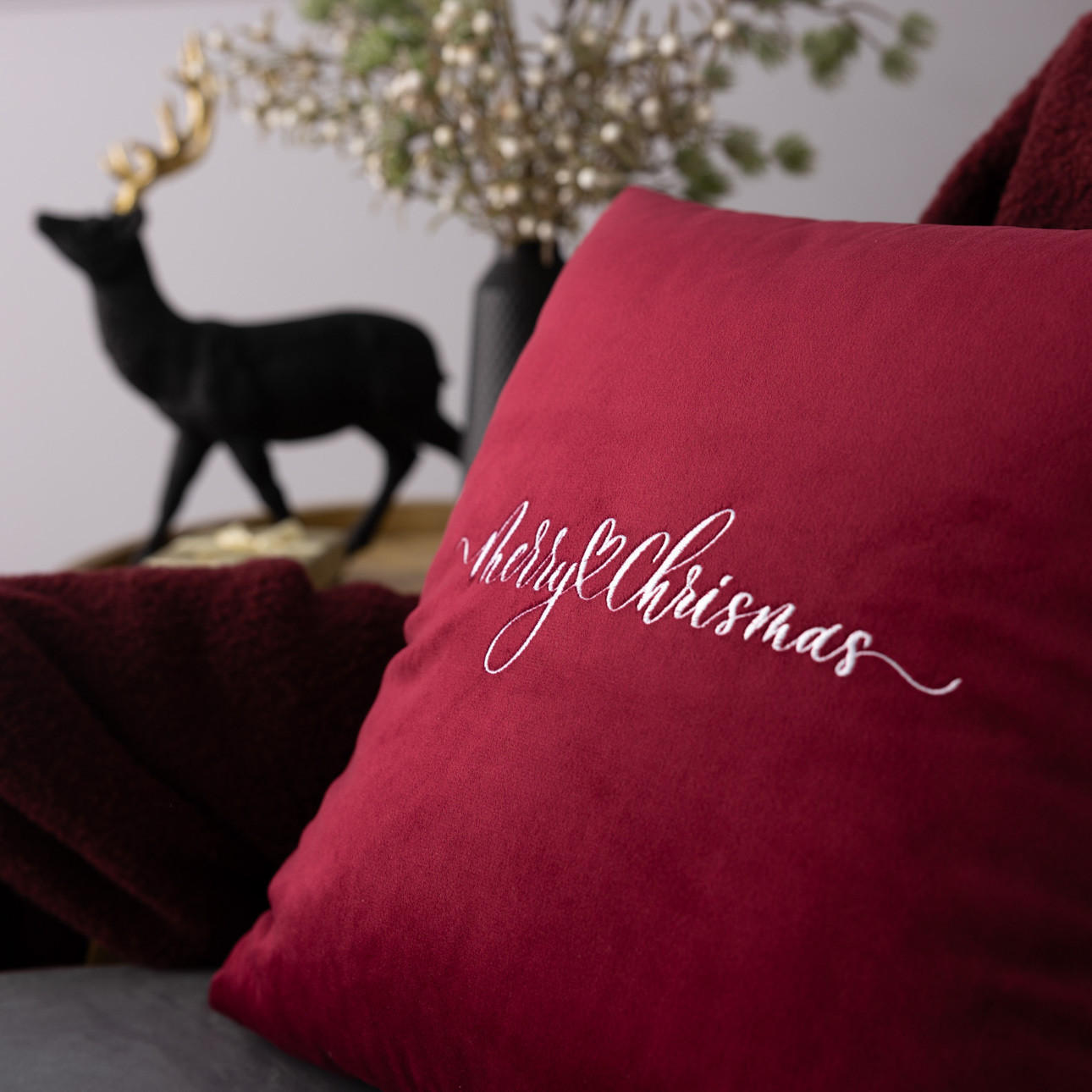 KISSENHÜLLE Winter Wish 43x43 cm - Rot, Textil (43/1cm) - Dekoria