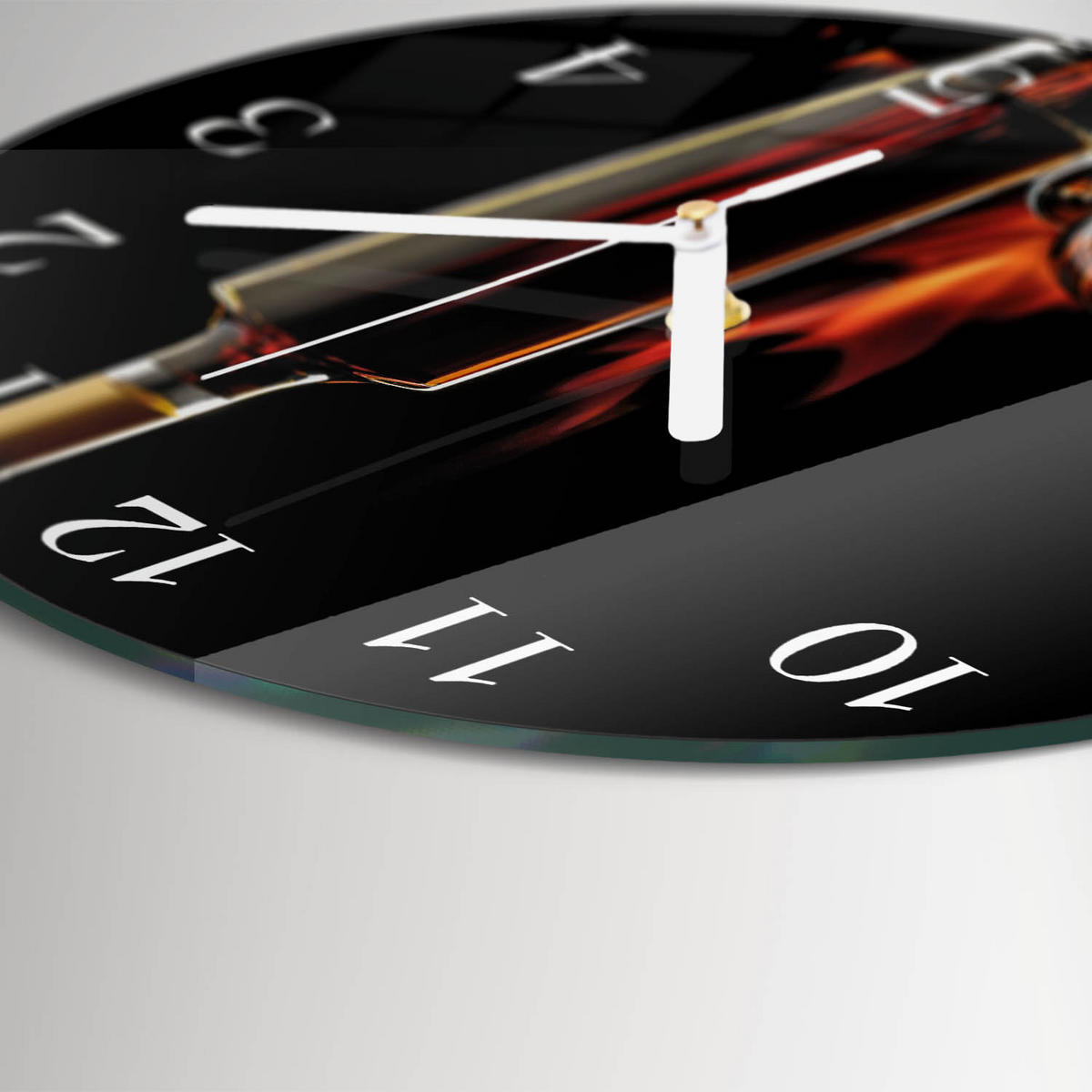 WANDUHR fi30 cm - Alkohol - Schwarz, Glas (30/30/0.4cm) - TULUP
