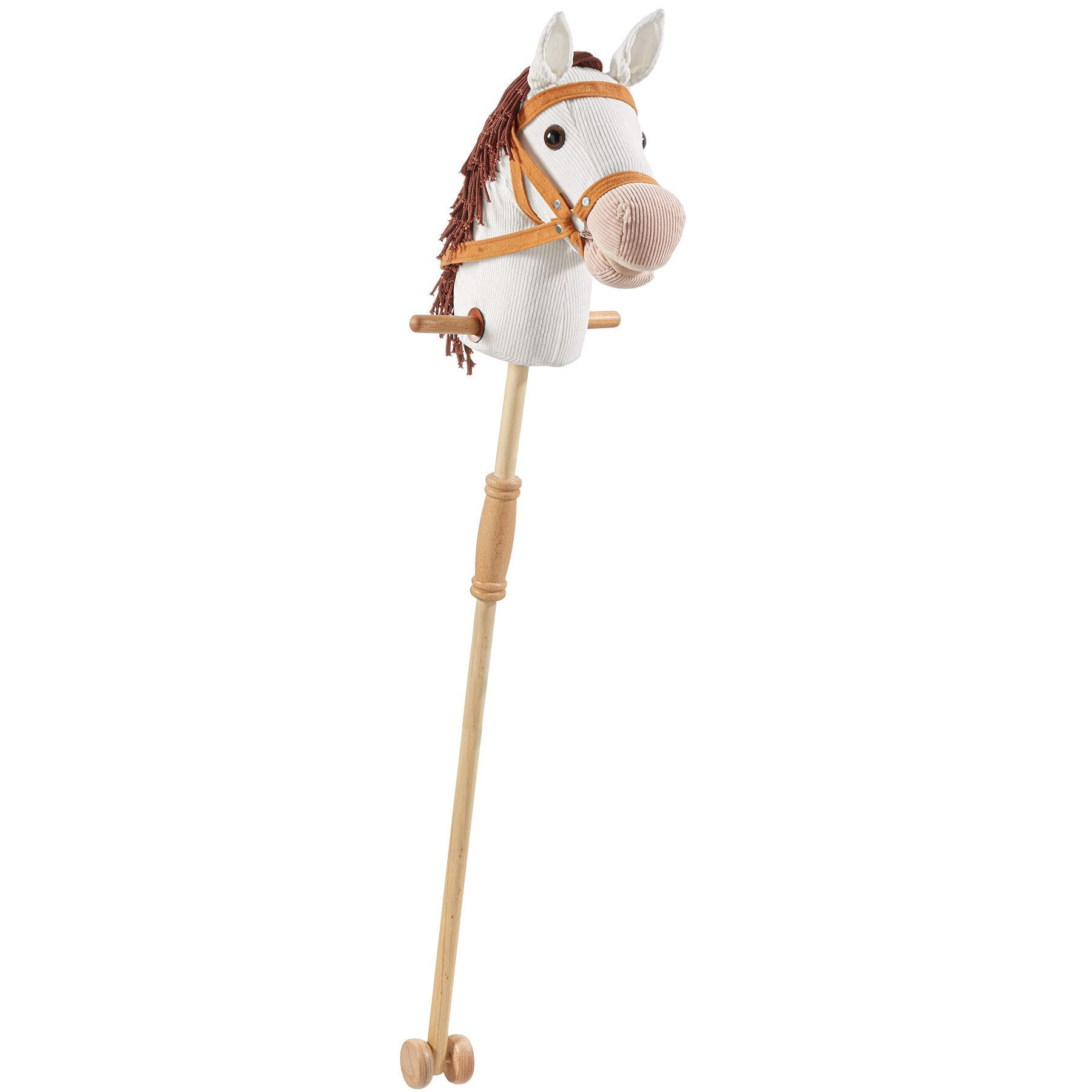 STECKENPFERD , Gesamtlänge 130 cm, weiß - Weiß, Textil (24/26cm) - tectake