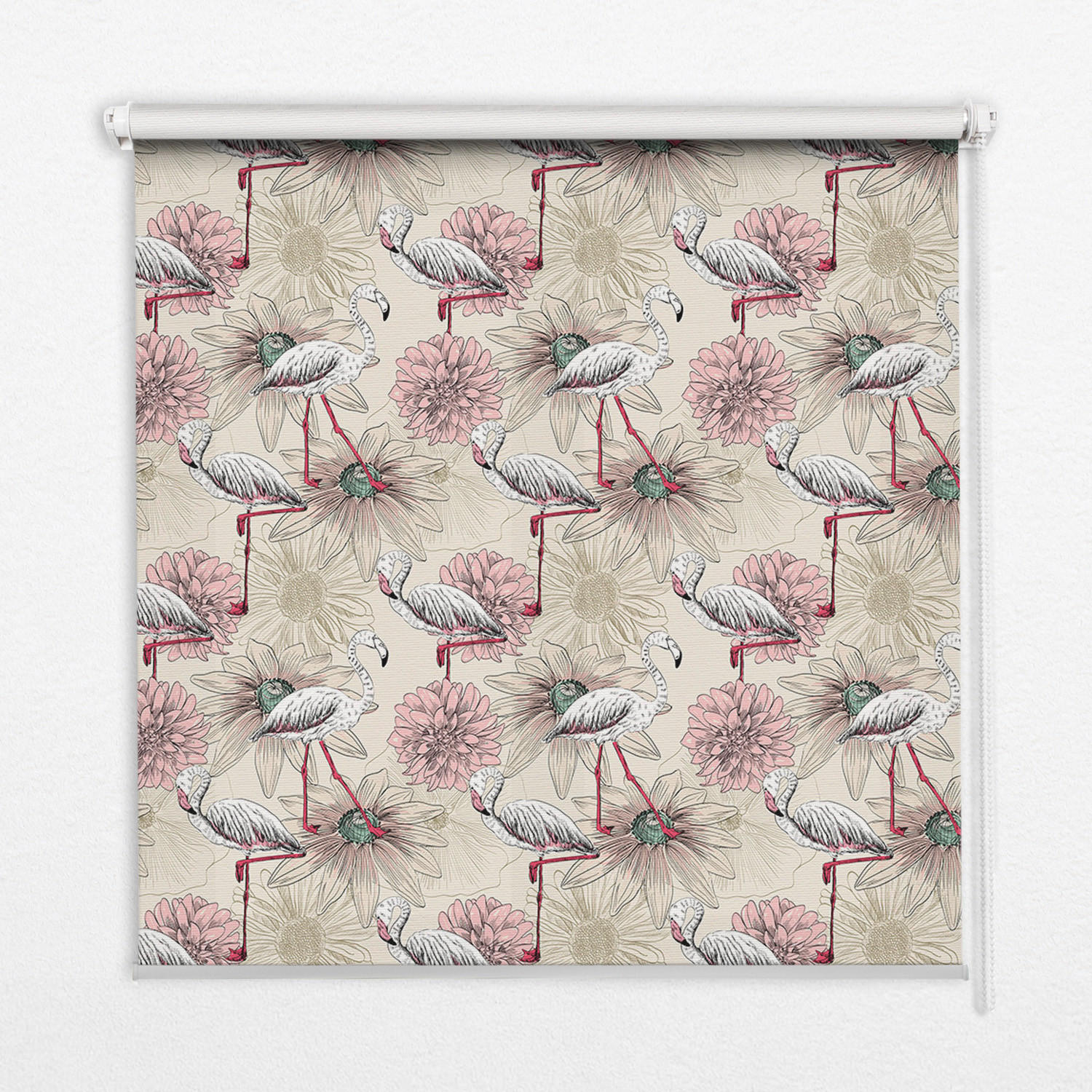 TULUP VNITŘNÍ roleta - okenní roleta - roleta - 140x140 cm - Bílí plameňáci
