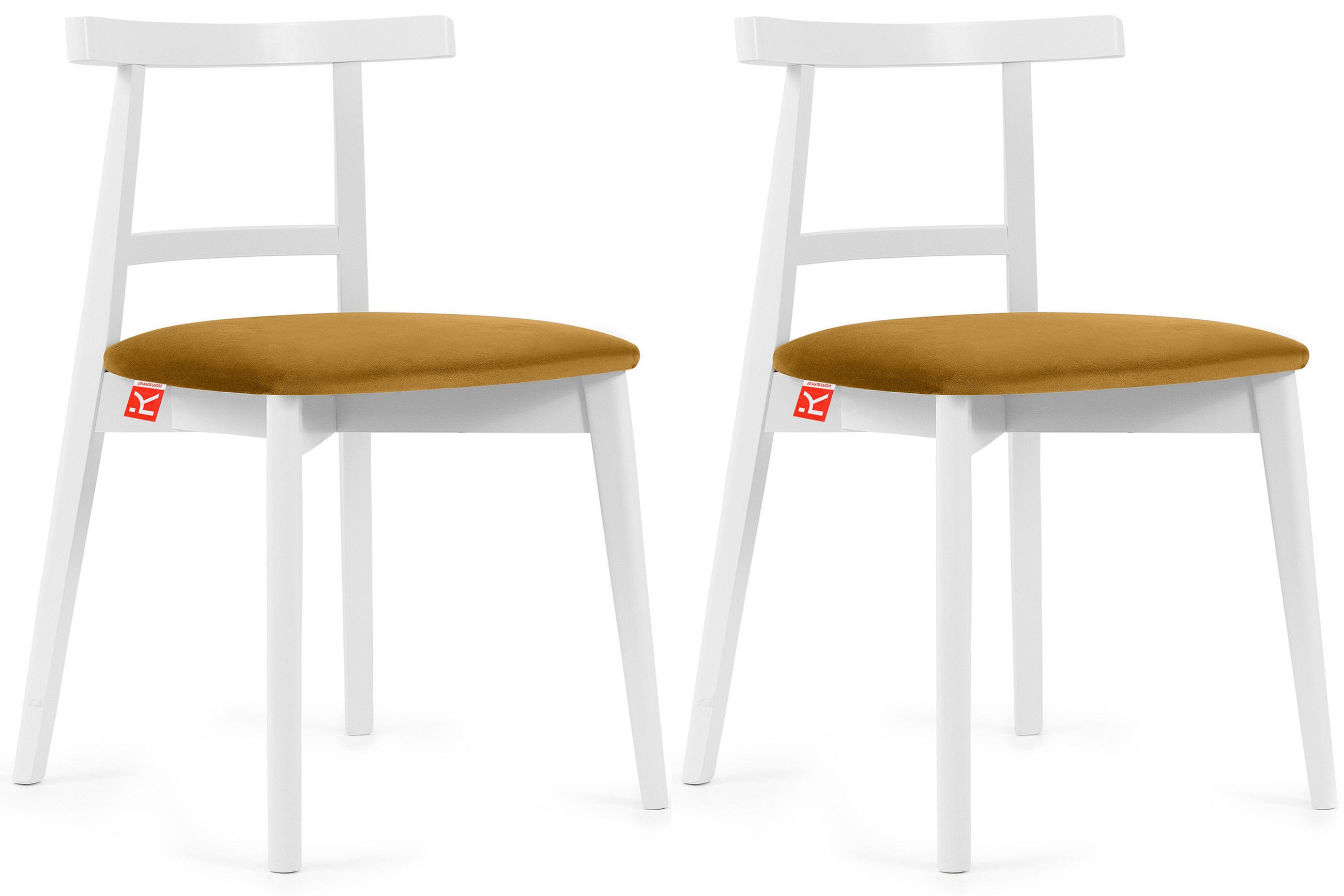ESSTISCHSTÜHLE LILIO 2 St Vintage, Gelb / weiß - Gelb/Weiß, Holz/Textil (47/76/45cm) - KONSIMO®