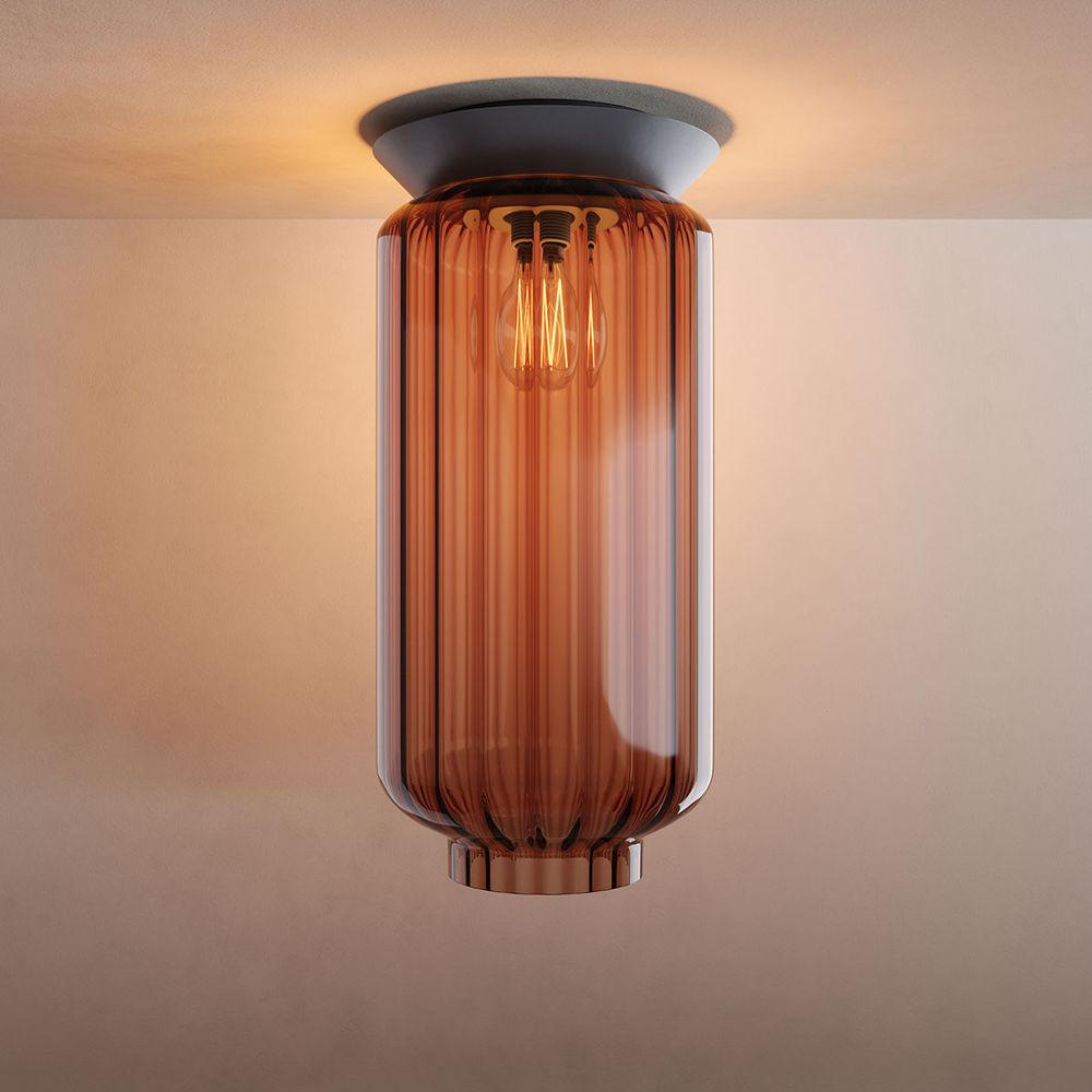 Thumbnail - s.luce Deckenleuchte, Grau, Glas, Zylindrisch, 20x23x20 cm, Lampen & Leuchten, Innenbeleuchtung, Deckenleuchten