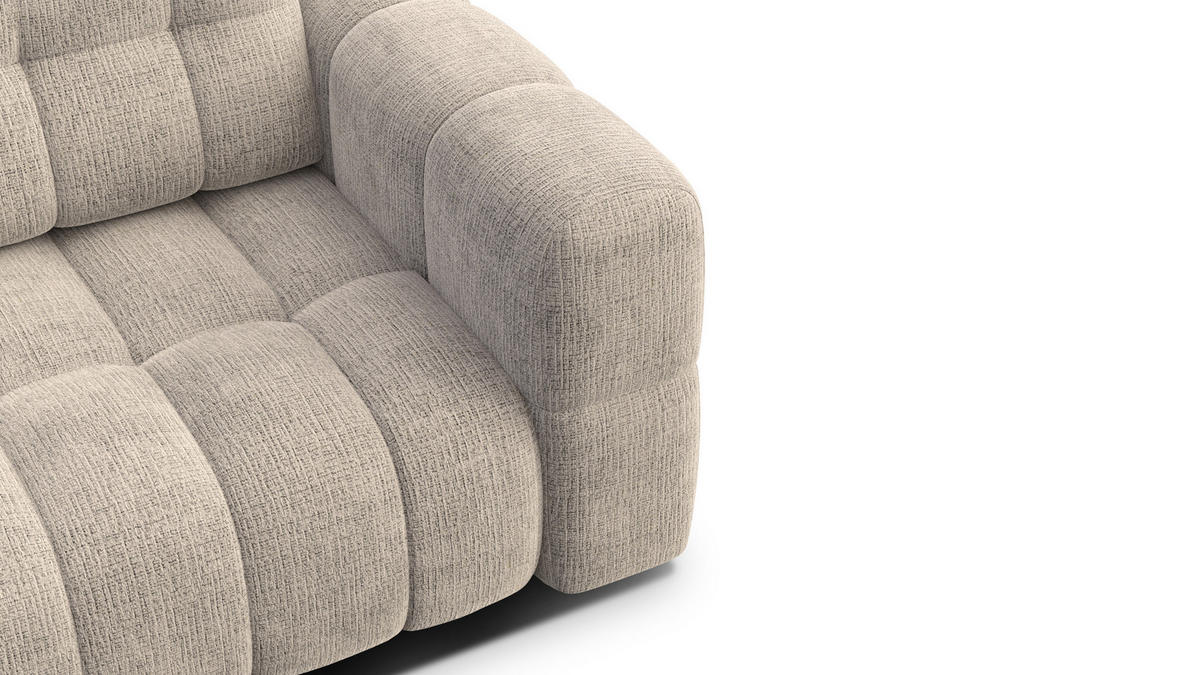 SOFA CLOUDI 2-Sitzer, beige - Beige/Schwarz, Holz/Textil (181/89/104cm) - Courtois Laville